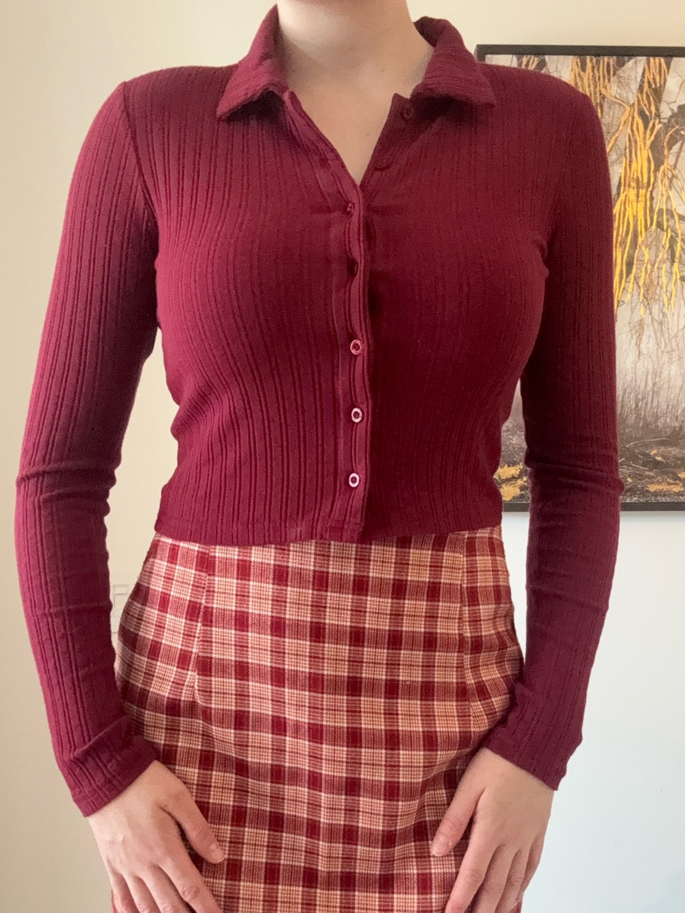 Burgundy Cardigan